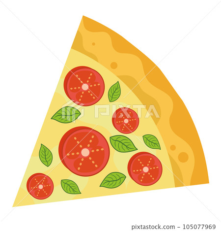 Isolated sketch of a slice of pizza Vector 105077969