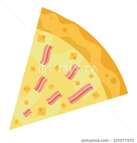 Isolated sketch of a slice of pizza Vector 105077970