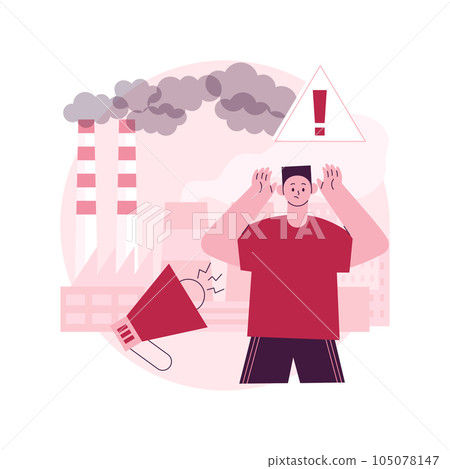 Eco-shaming abstract concept vector illustration. Eco anxiety, internet shaming, ecological activist, feelings abuse, propaganda, marketing strategy, consumerism, green movement abstract metaphor. 105078147