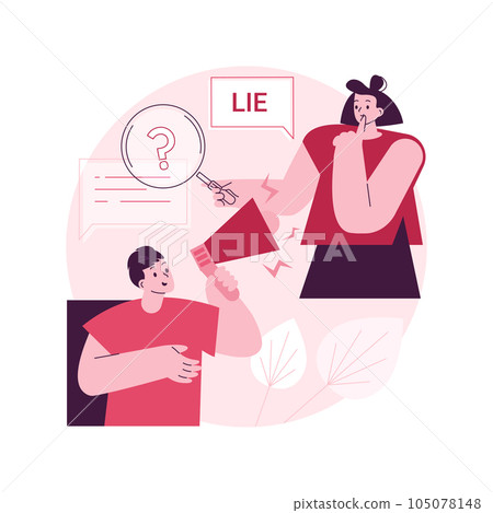 Post-truth abstract concept vector illustration. Post-truth discourse, modern philosophy, alternative fact, fake news, cyber propaganda, political extremism, emotion and belief abstract metaphor. 105078148