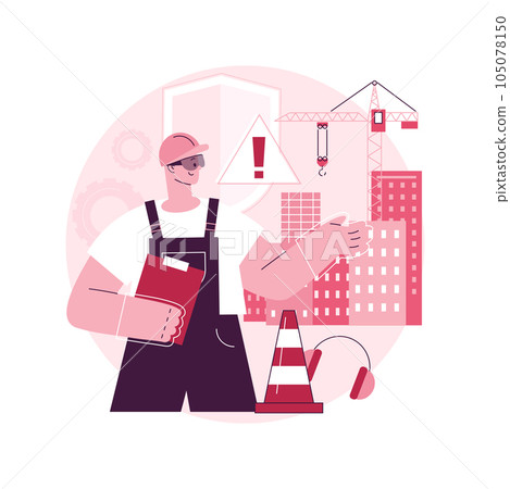 Workplace safety abstract concept vector illustration. Workplace assessment, safe labor conditions, occupational health, employee safety service, protected working environment abstract metaphor. 105078150