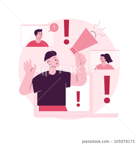 Attention abstract concept vector illustration. Requiring and attracting attention, active listening, take note, learning and concentration, behavior disorder, multitasking abstract metaphor. 105078173