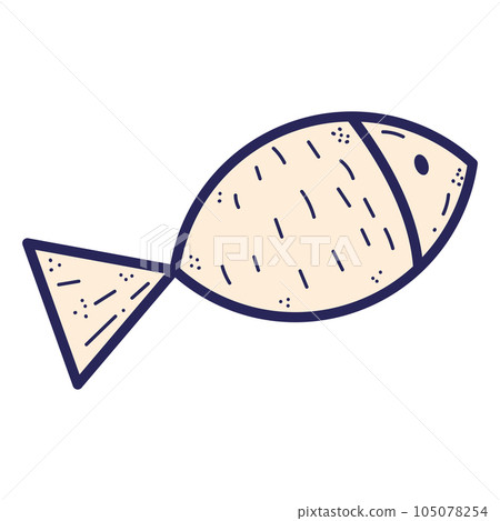 Isolated colored fish sketch icon Vector 105078254