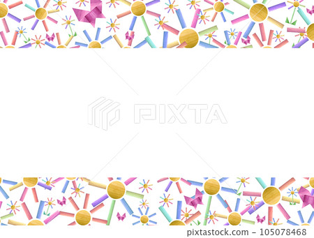 Cute birthday frame with abstract wood flowers and butterflies isolated on white background. Space for text. Celebration watercolor illustration for greeting card, different invitation template Cute birthday frame with abstract wood flowers and butterflies isolated on white background. Space for text. Celebration watercolor illustration for greeting card, different invitation template 105078468