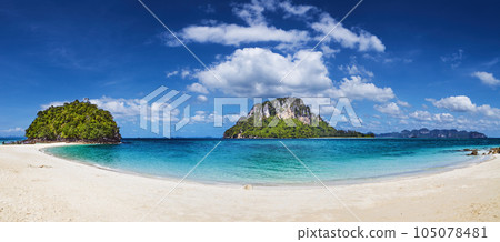 Tropical beach panorama, Thailand 105078481