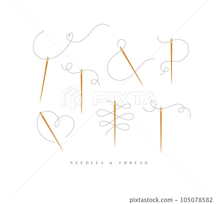 Needles and threads collection white Needles and threads collection white 105078582