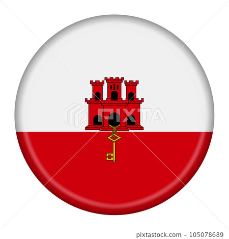 A Gibraltar button 3d illustration with clipping path A Gibraltar button 3d illustration with clipping path 105078689