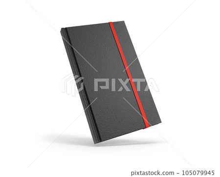 black leather cover notebook or sketchbook mock up. 3d illustration 105079945