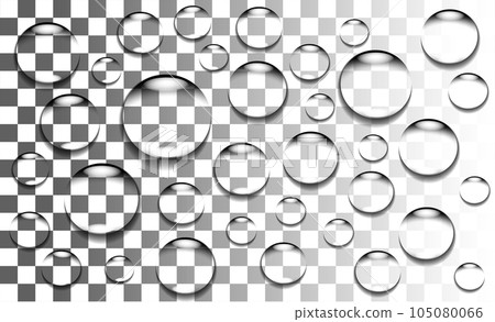 Realistic water drops on transparent background 105080066