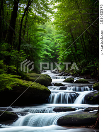 Stunning forest jungle flat neutral colors. 105080576