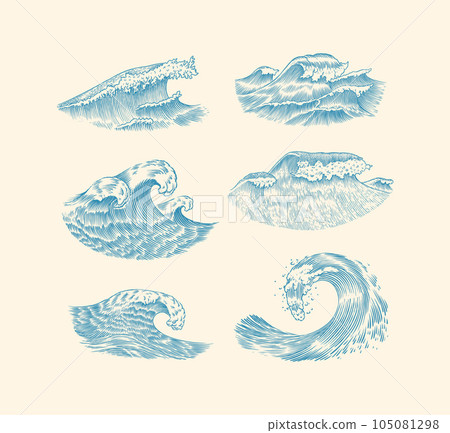 Atlantic tidal waves. Vintage old engraved hand drawn labels. Marine and nautical or sea, ocean Atlantic tidal waves. Vintage old engraved hand drawn labels. Marine and nautical or sea, ocean 105081298