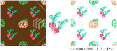Set drawings with wax crayons. Print for cloth design, textile, fabric, wallpaper, wrapping paper 105081698