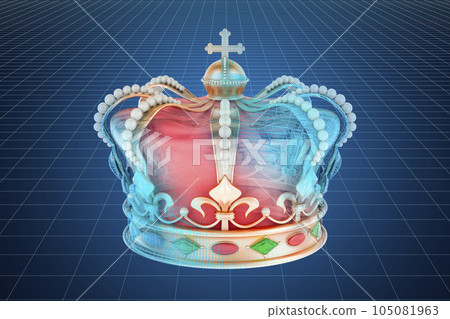 Visualization 3d cad model of crown, 3D rendering 105081963