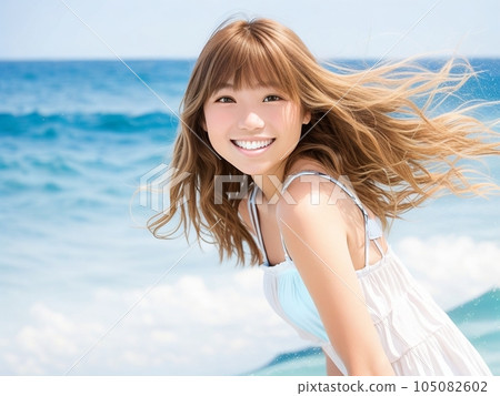 擺在海灘的少婦 擺在海灘的少婦 105082602