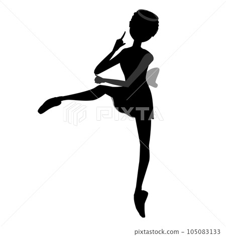 Illustration of a dancer's silhouette_Ballet "Don Quixote" An image of a ballerina dancing Cupid 105083133