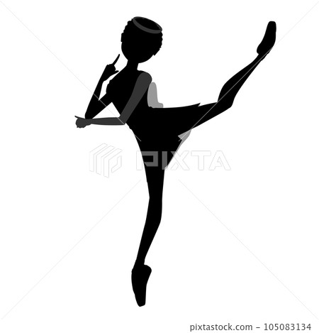 Illustration of a dancer's silhouette_Ballet "Don Quixote" An image of a ballerina dancing Cupid Illustration of a dancer's silhouette_Ballet "Don Quixote" An image of a ballerina dancing Cupid 105083134