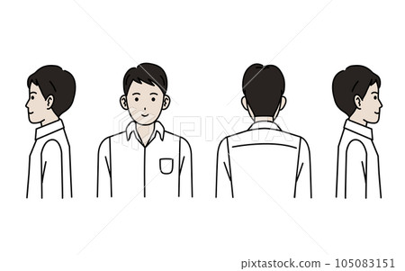 Illustration of a young man in various orientations 105083151