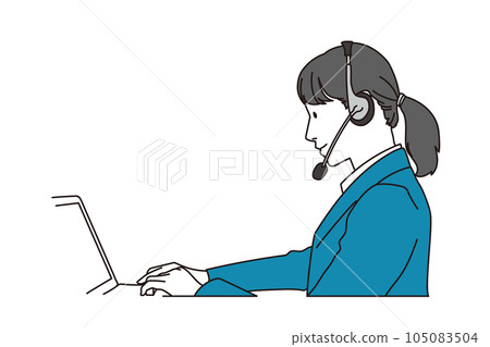 女商人在客戶中心聊天 105083504