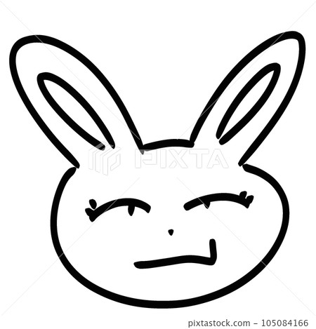 Rabbit's face with various moods 105084166