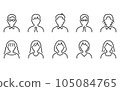 成年男性和女性的簡單線條畫圖標 105084765