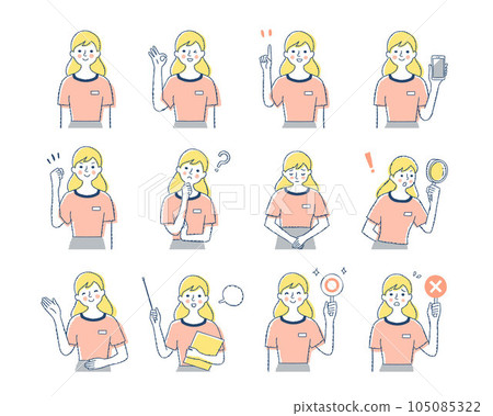 Female guide's expression _h18 variation set Female guide's expression _h18 variation set 105085322