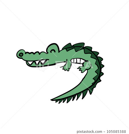 cartoon dinosaur in the form of a crocodile cartoon dinosaur in the form of a crocodile 105085388