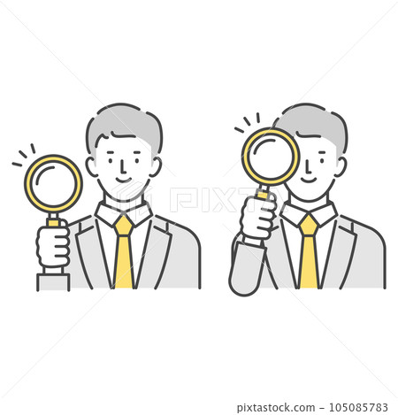 拿著放大鏡的商務人士 105085783
