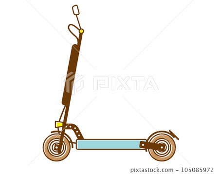 A simple electric kickboard seen from the side A simple electric kickboard seen from the side 105085972