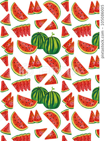 Watercolor touch fresh watermelon pattern 105086005