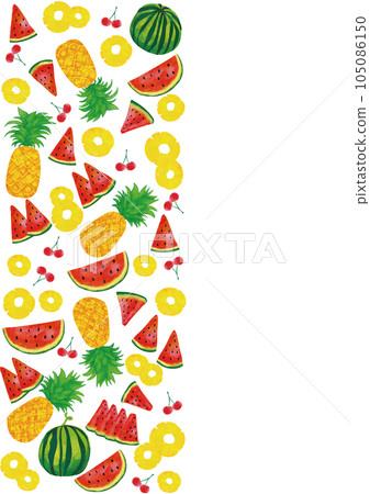 Watercolor touch summer fruit frame 2 105086150