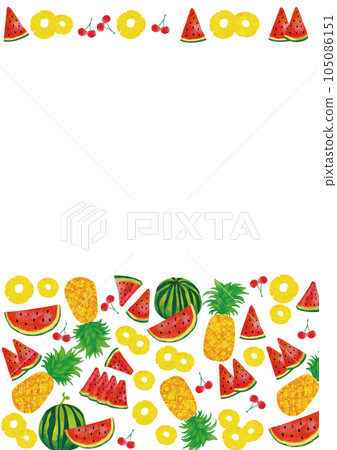Watercolor touch summer fruit frame 1 105086151
