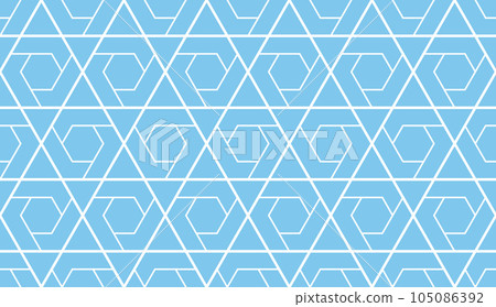 The geometric pattern with lines. Seamless vector background. White and blue texture. Graphic modern pattern. Simple lattice graphic design The geometric pattern with lines. Seamless vector background. White and blue texture. Graphic modern pattern. Simple lattice graphic design 105086392