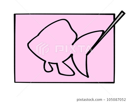 Goldfish-shaped die-cut sweets illustration material 105087052