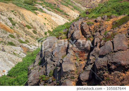 Scenery near Miyagi Zao's cauldron in spring 105087644