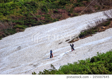 Scenery near Miyagi Zao's cauldron in spring 105087645