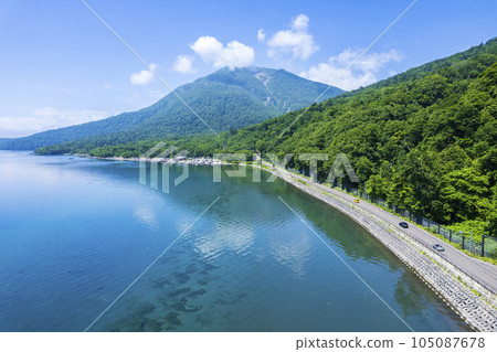 夏季支笏湖鳥瞰圖(駕駛圖) 夏季支笏湖鳥瞰圖(駕駛圖) 105087678