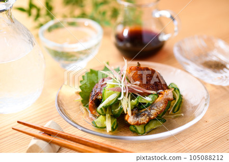 Uzaku (vinegared cucumber and eel) with Japanese ginger and ginger 105088212
