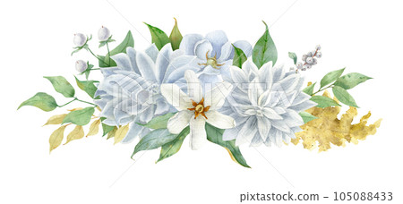 Floral boho bouquet. Watercolor floewr for wedding invitaition, greeting card. Floral boho bouquet. Watercolor floewr for wedding invitaition, greeting card. 105088433