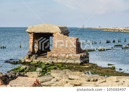 Ruins of Western Fort on Baltic Sea coast of Vistula Spit. Baltiysk. Russia Ruins of Western Fort on Baltic Sea coast of Vistula Spit. Baltiysk. Russia 105088497