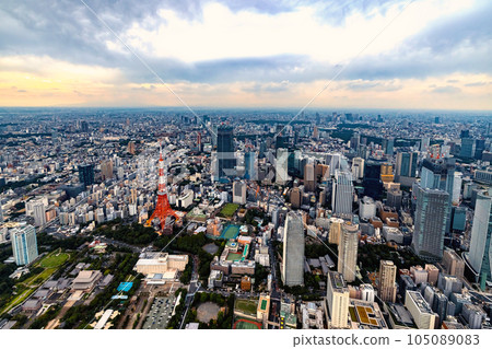 Aerial view of Tokyo Tower Tokyo, Japan Aerial view of Tokyo Tower Tokyo, Japan 105089083