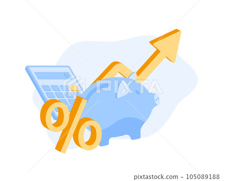 Achieve financial goals with smart planning, budgeting and wealth management. Secure future with strategic investments and debt management. Start now with piggy bank, calculator and financial target 105089188