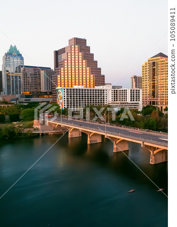 Downtown Austin Texas skyline and Colorado river Downtown Austin Texas skyline and Colorado river 105089411