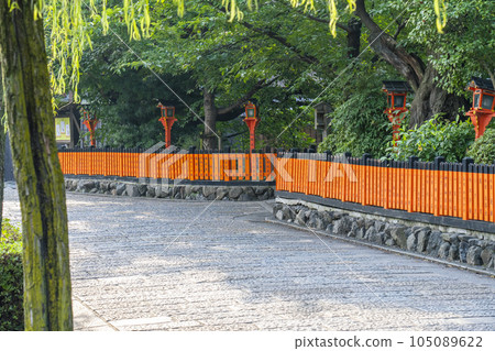 Kyoto Shirakawa Minamidori (Gion Shirakawa) around Tatsumi Bridge Fresh green season Kyoto Shirakawa Minamidori (Gion Shirakawa) around Tatsumi Bridge Fresh green season 105089622