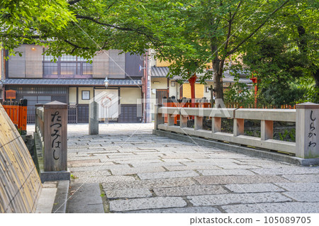 Kyoto/Gion Shirakawa Tatsumi Bridge Fresh green season 105089705