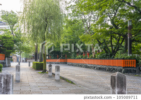 Kyoto/Gion Shirakawa Tatsumi Bridge Fresh green season Kyoto/Gion Shirakawa Tatsumi Bridge Fresh green season 105089711