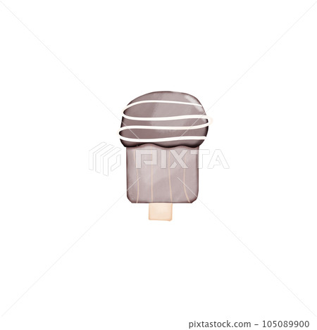 vector ice cream in waffle cone icon 105089900