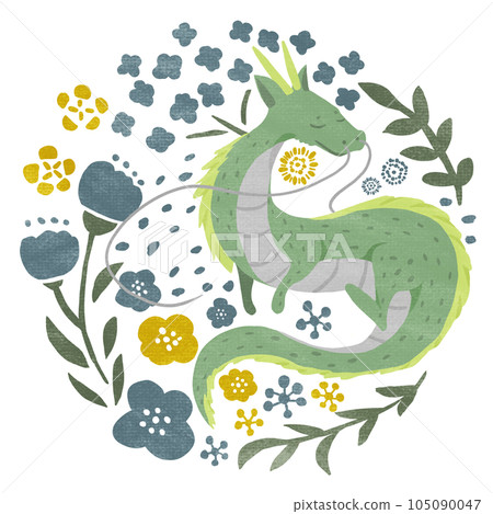 Flower and Dragon Blue Flower and Dragon Blue 105090047