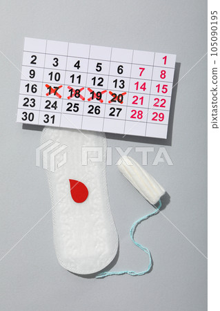 Hygiene products during the lunar cycle, with a calendar Hygiene products during the lunar cycle, with a calendar 105090195