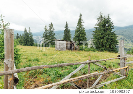 Green Ukrainian mountains. Summer time. Beautiful views of the largest peaks. 105090297
