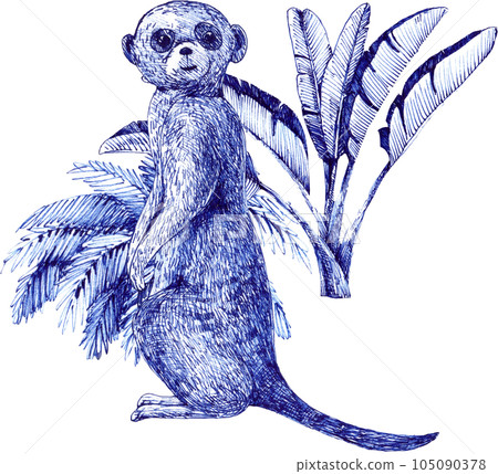 Blue tropical with animal and plant png Blue tropical with animal and plant png 105090378